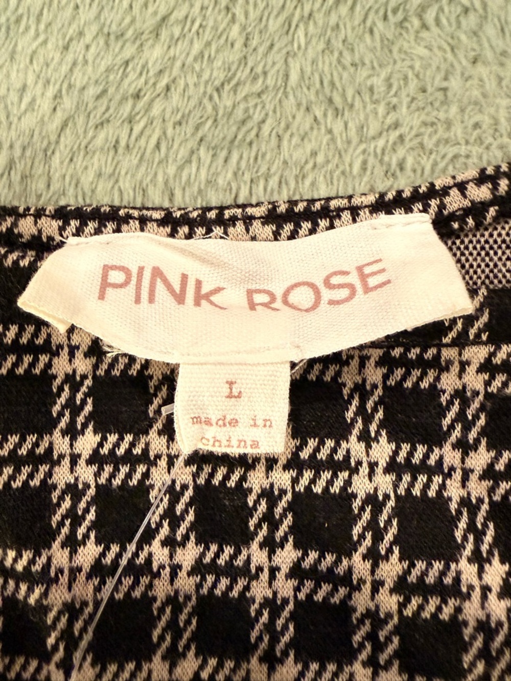 Pink Rose Black Plaid Crop Top Tank Size L Square Neck Dark Academia Grunge NWT - Picture 3 of 11